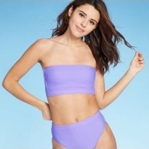 Xhilaration Target Purple Bandeau High Waisted Bikini